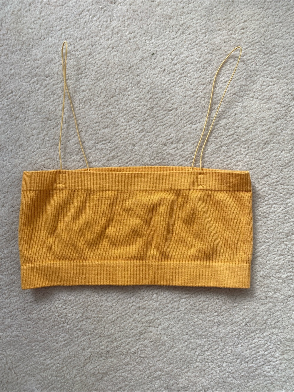 Mustard Yellow Ribbed Crop Top